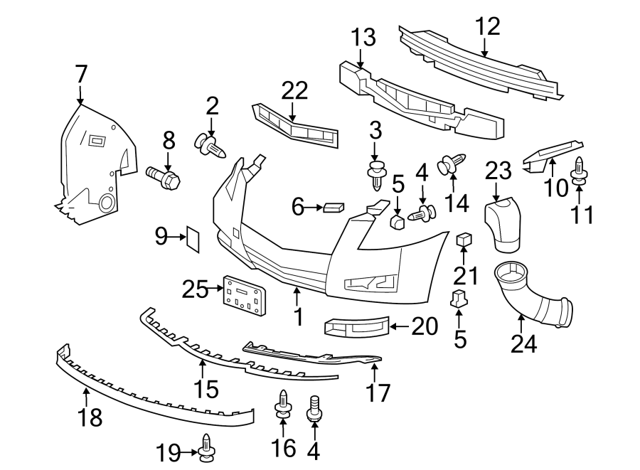 Diagram FRONT BUMPER. BUMPER & COMPONENTS. for your 2020 Chevrolet Spark   