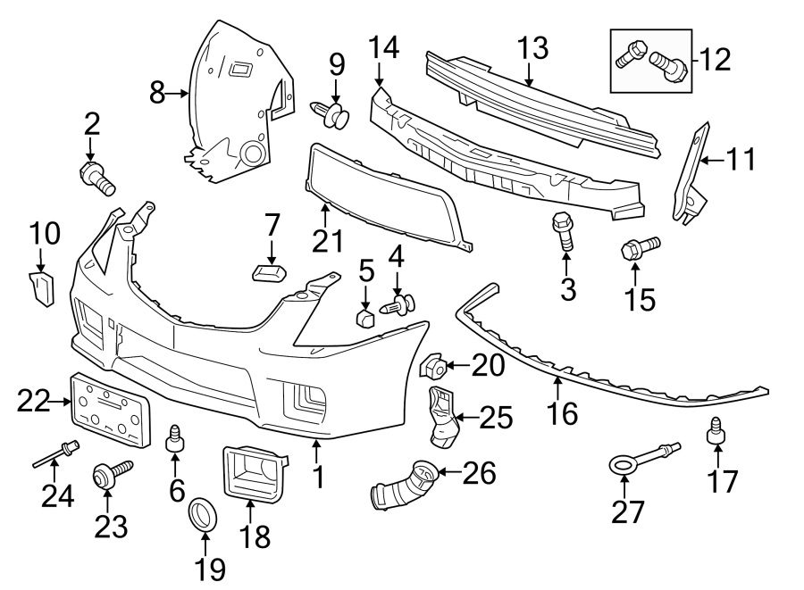 7Front bumper. Bumper & components.https://images.simplepart.com/images/parts/motor/fullsize/BK08008.png