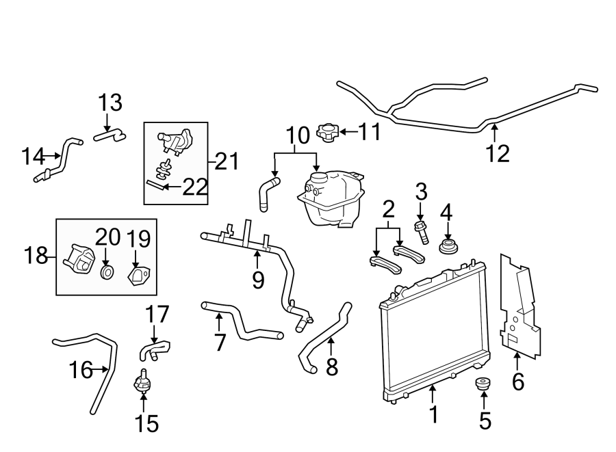 Diagram RADIATOR & COMPONENTS. for your 2011 Chevrolet Equinox   