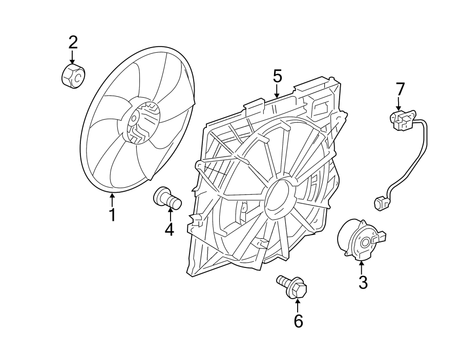 Diagram COOLING FAN. for your 2021 GMC Sierra 2500 HD 6.6L Duramax V8 DIESEL A/T RWD SLT Crew Cab Pickup 