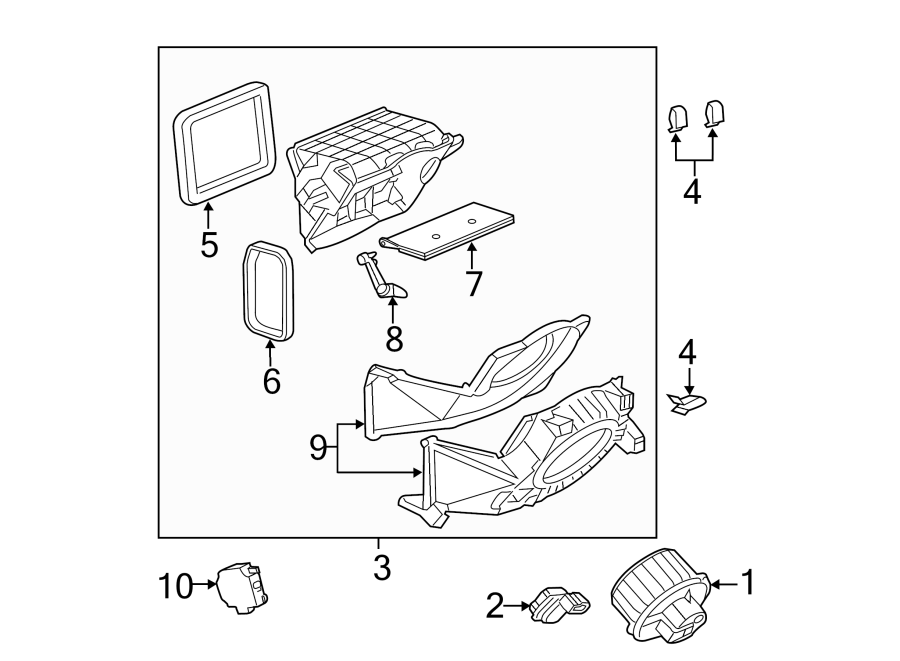 Diagram AIR CONDITIONER & HEATER. BLOWER MOTOR & FAN. for your 2006 GMC Sierra 2500 HD   