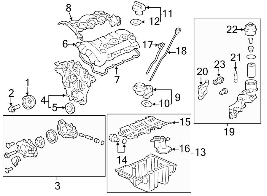 Diagram ENGINE PARTS. for your 2005 Chevrolet Astro   