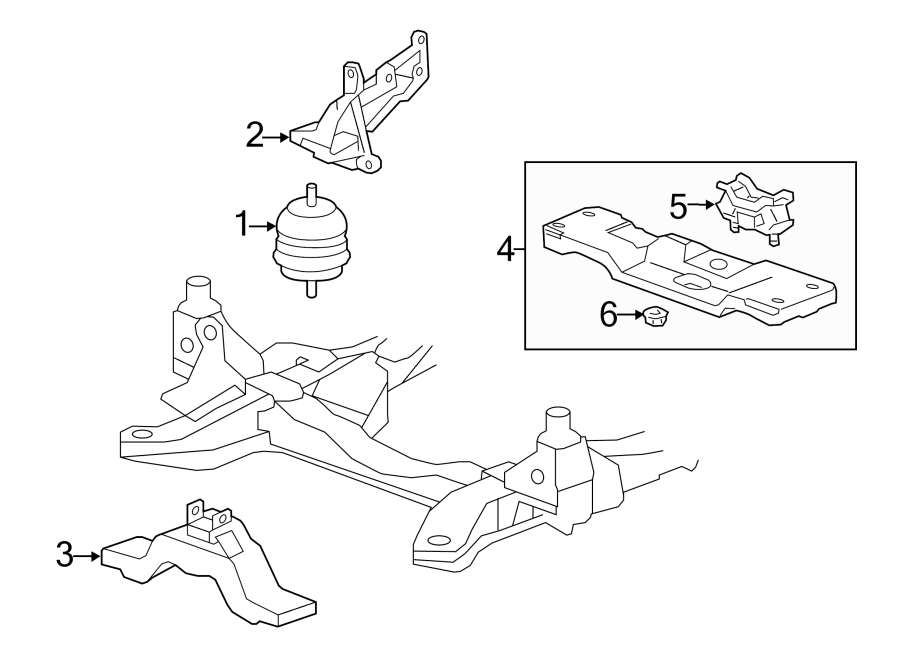 Diagram ENGINE & TRANS MOUNTING. for your Chevrolet