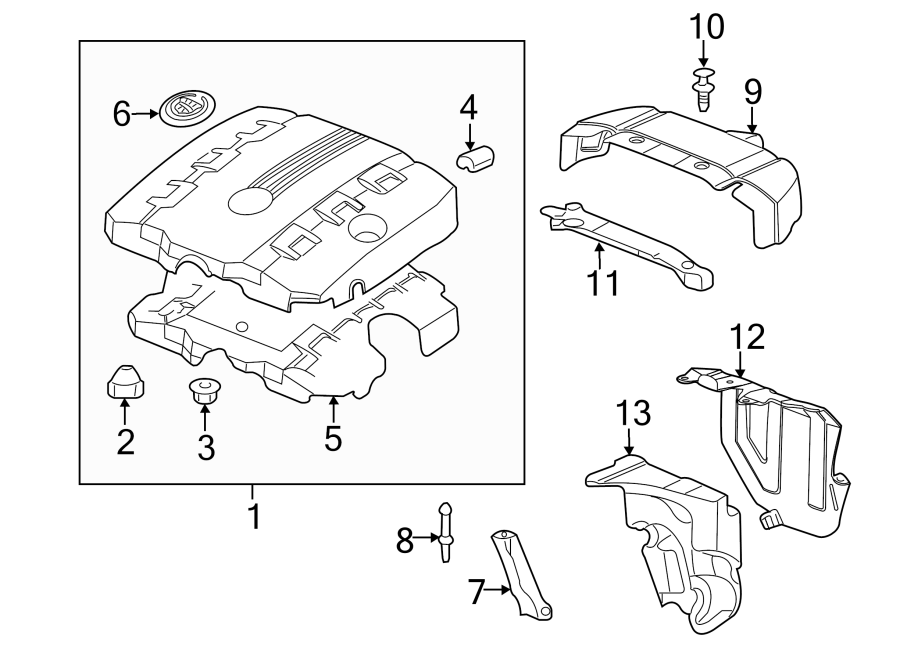 Diagram ENGINE APPEARANCE COVER. for your 2020 Chevrolet Camaro 6.2L V8 M/T SS Convertible 