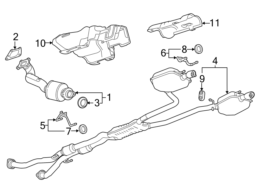 Diagram EXHAUST SYSTEM. EXHAUST COMPONENTS. for your 2005 Chevrolet Classic   