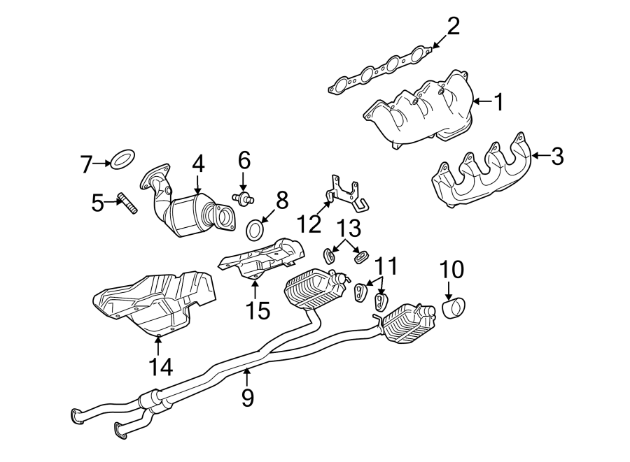 Diagram EXHAUST SYSTEM. EXHAUST COMPONENTS. for your 2018 Chevrolet Equinox  LT Sport Utility 