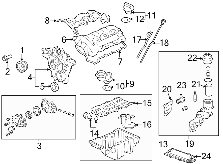 Diagram ENGINE PARTS. for your 2020 Chevrolet Spark  ACTIV Hatchback 