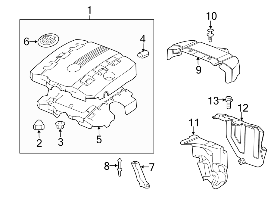 Diagram ENGINE APPEARANCE COVER. for your 2002 Chevrolet Camaro   