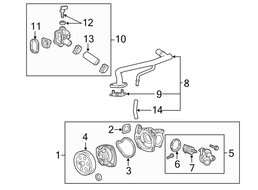 Diagram WATER PUMP. for your 2005 GMC Envoy   