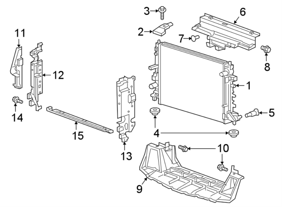 Diagram RADIATOR & COMPONENTS. for your 2021 Chevrolet Express 3500   