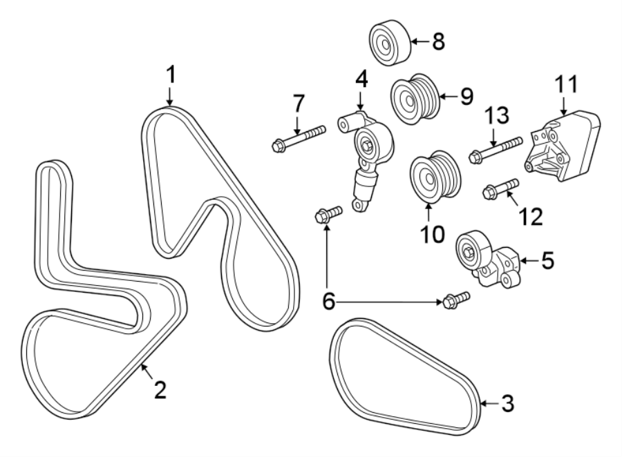 Diagram BELTS & PULLEYS. for your 2016 Buick Regal   