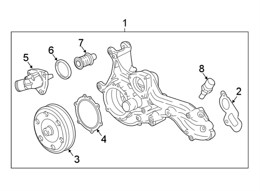 Diagram WATER PUMP. for your 2014 Buick Enclave    