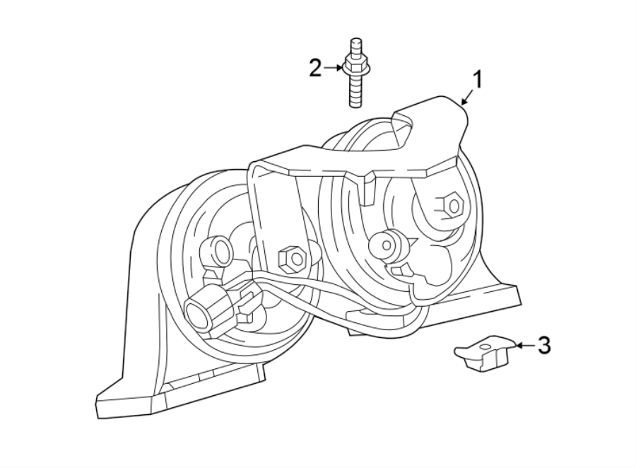 Diagram HORN. for your 2021 Cadillac XT4 Premium Luxury Sport Utility  