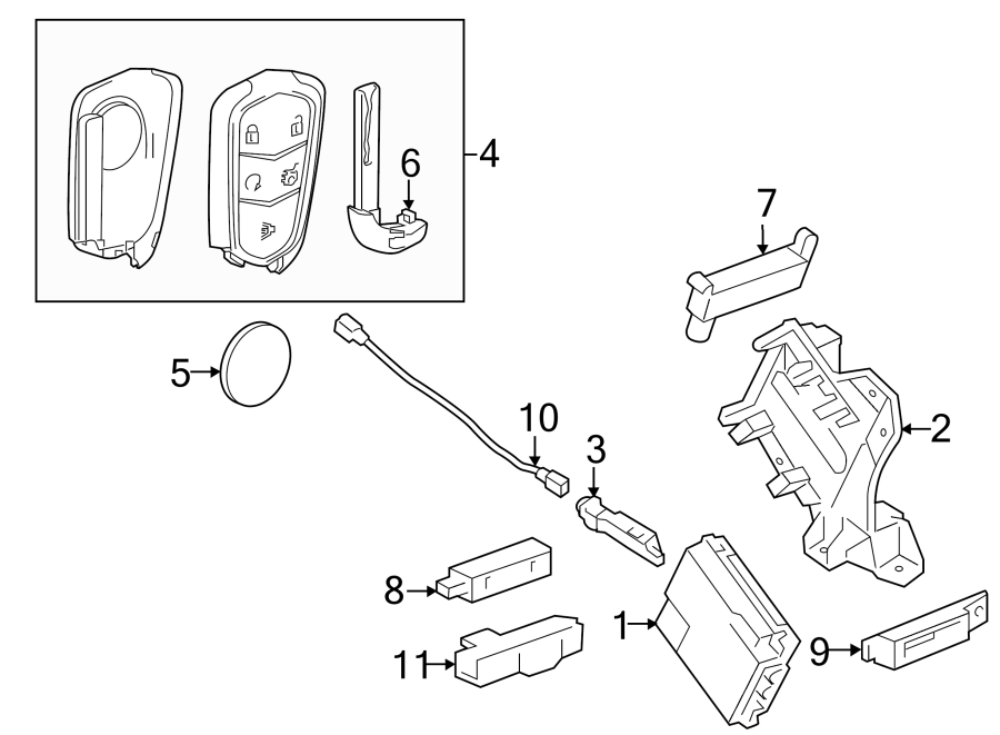 Diagram KEYLESS ENTRY COMPONENTS. for your 2020 Chevrolet Spark   