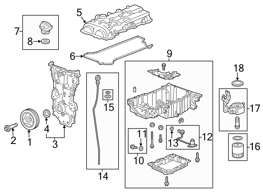 Diagram ENGINE PARTS. for your 2006 Chevrolet Equinox   