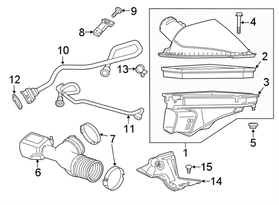 Diagram AIR INTAKE. for your 2008 Chevrolet Trailblazer   