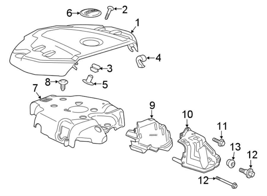 Diagram ENGINE APPEARANCE COVER. for your 2023 Chevrolet Silverado 3500 HD WT Extended Cab Pickup Fleetside 6.6L Duramax V8 DIESEL A/T RWD 