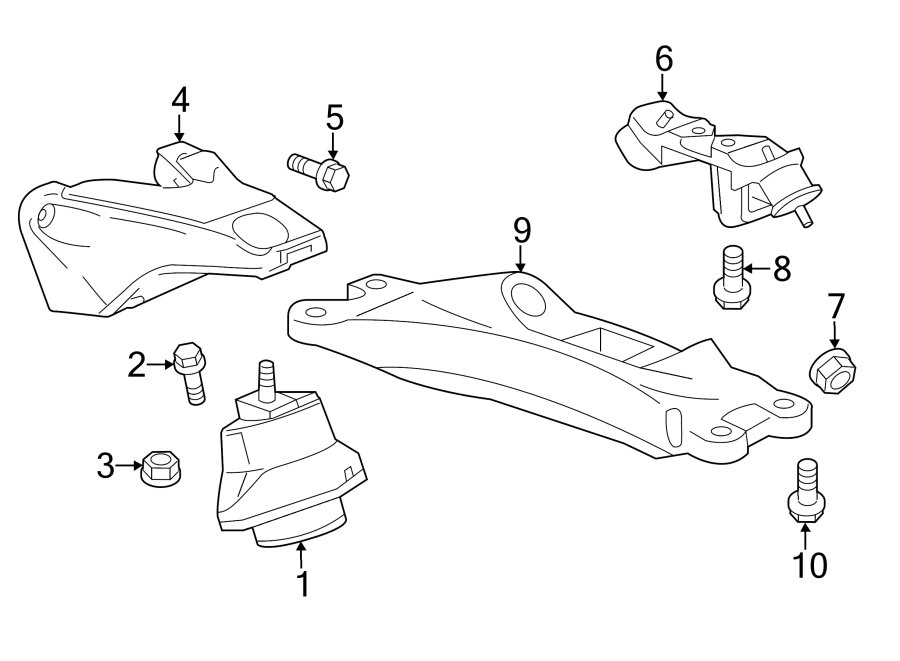 Diagram ENGINE & TRANS MOUNTING. for your 2017 GMC Sierra 2500 HD 6.0L Vortec V8 FLEX A/T 4WD Base Extended Cab Pickup Fleetside 