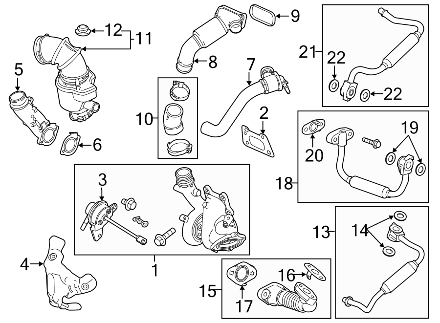 Diagram TURBOCHARGER & COMPONENTS. for your 2000 Buick Century   