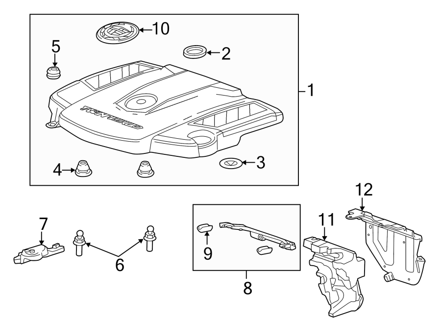 Diagram ENGINE APPEARANCE COVER. for your 2016 Chevrolet Camaro  SS Convertible 