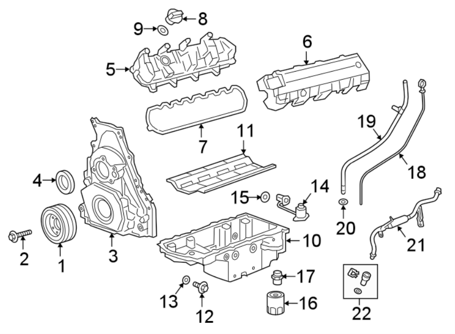 Diagram ENGINE PARTS. for your 2002 Buick Century   