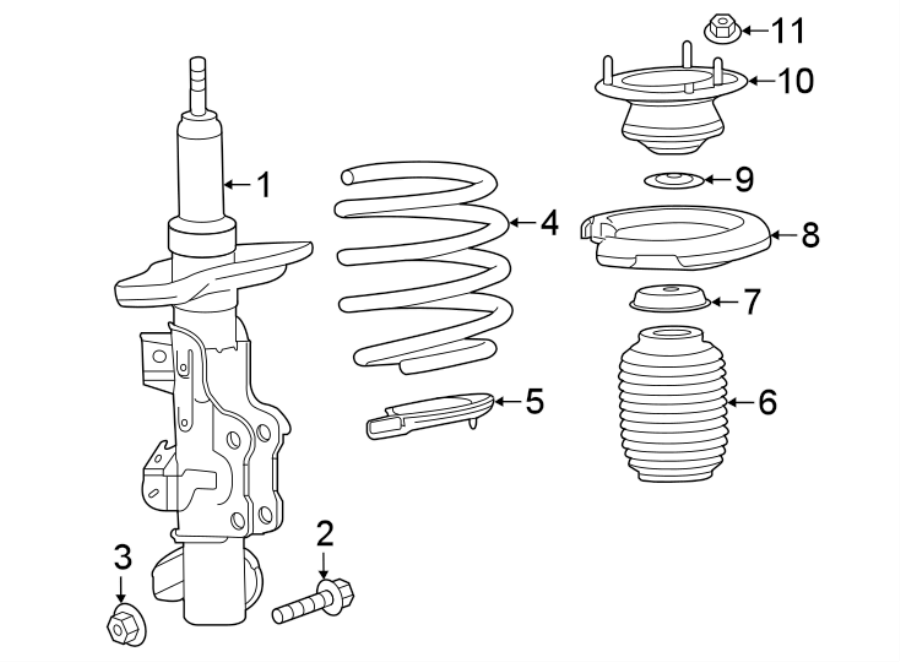 Diagram FRONT SUSPENSION. STRUTS & COMPONENTS. for your 2015 GMC Sierra 2500 HD 6.0L Vortec V8 A/T RWD Base Extended Cab Pickup Fleetside 