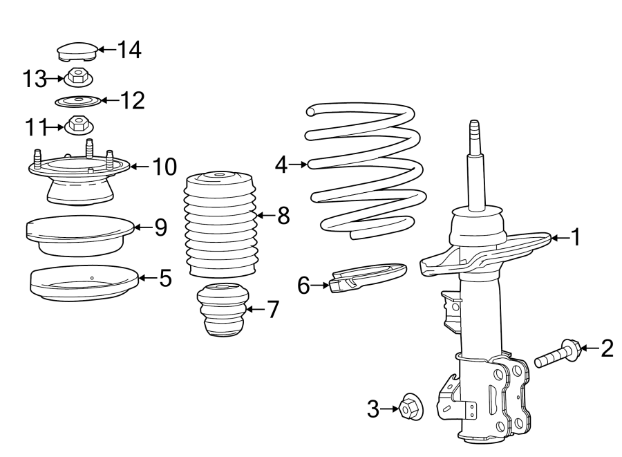 Diagram FRONT SUSPENSION. STRUTS & COMPONENTS. for your 2012 GMC Sierra 2500 HD 6.0L Vortec V8 FLEX A/T RWD WT Standard Cab Pickup Fleetside 