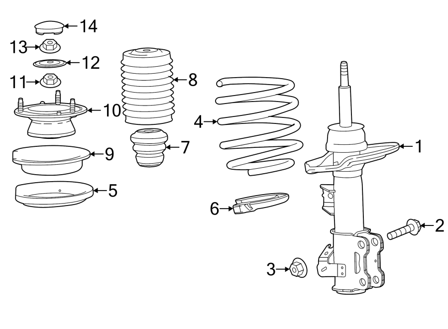 Diagram FRONT SUSPENSION. STRUTS & COMPONENTS. for your 2016 GMC Sierra 2500 HD 6.0L Vortec V8 FLEX A/T RWD SLE Extended Cab Pickup Fleetside 