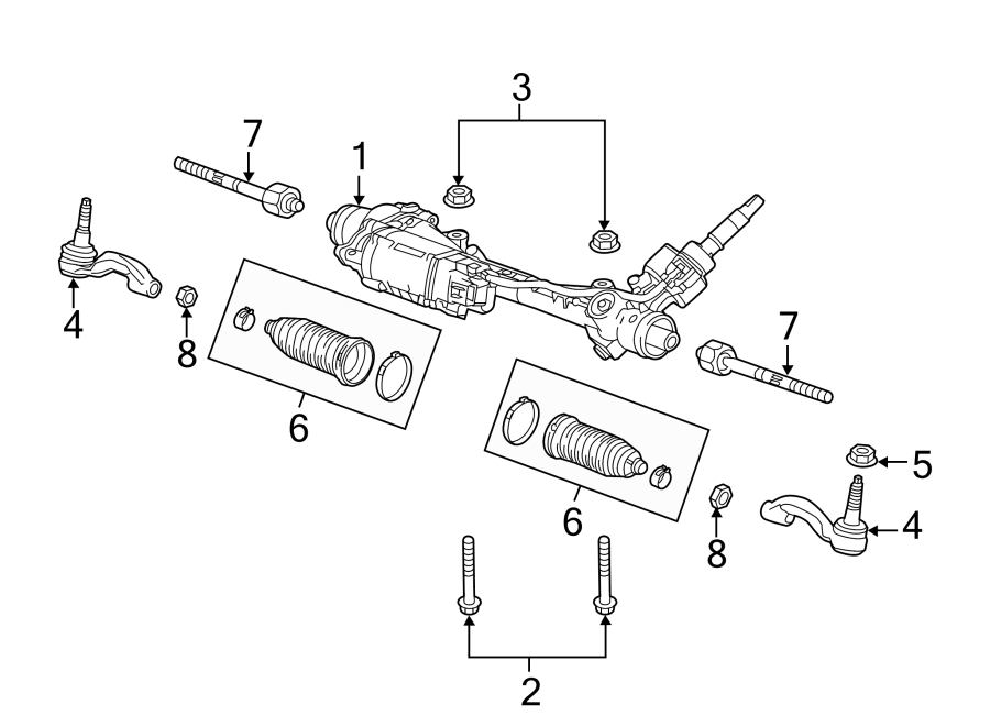 Diagram STEERING GEAR & LINKAGE. for your 2021 GMC Sierra 2500 HD 6.6L Duramax V8 DIESEL A/T 4WD SLT Crew Cab Pickup 