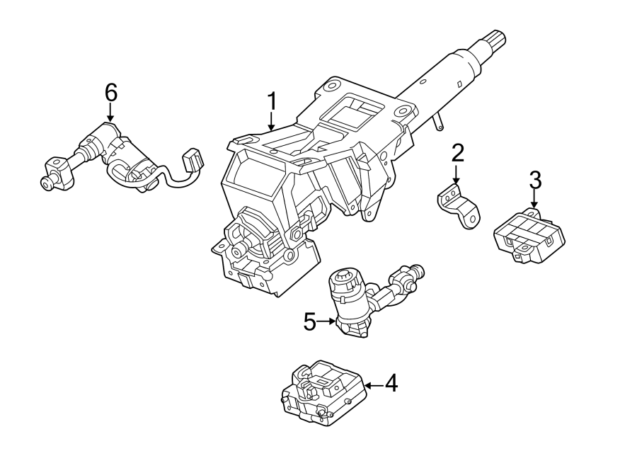 Diagram STEERING COLUMN ASSEMBLY. for your 2021 GMC Sierra 2500 HD 6.6L V8 A/T RWD Base Extended Cab Pickup 