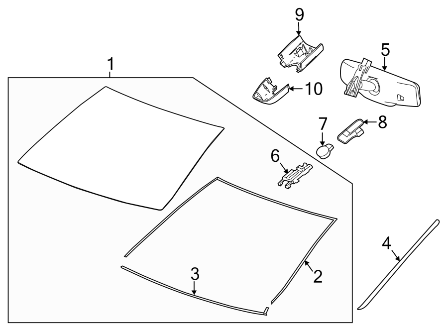 Diagram WINDSHIELD. GLASS. for your 2008 Buick Enclave  CX Sport Utility 3.6L V6 A/T AWD 