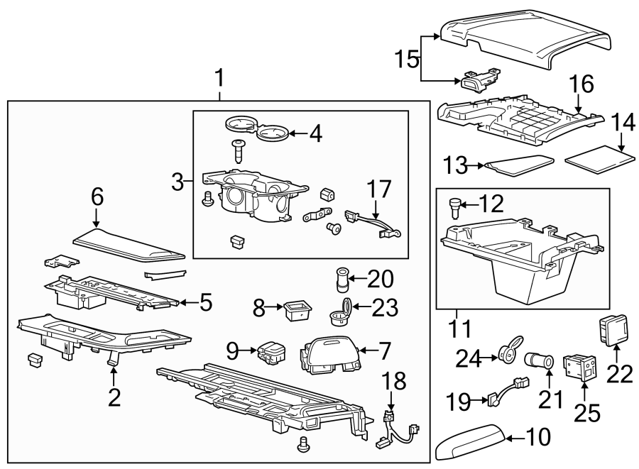 Diagram CENTER CONSOLE. for your Cadillac ATS  