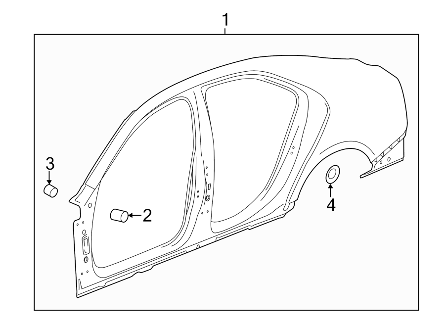 Diagram PILLARS. ROCKER & FLOOR. UNISIDE. for your 2021 GMC Sierra 2500 HD  SLE Extended Cab Pickup Fleetside 