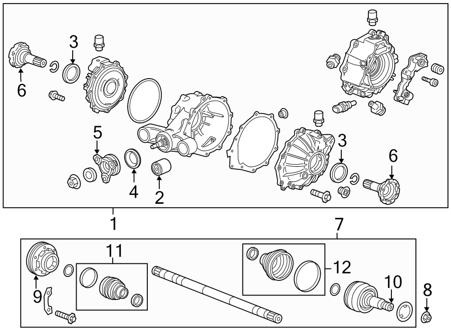 Diagram REAR SUSPENSION. AXLE & DIFFERENTIAL. for your 2001 Oldsmobile Bravada   