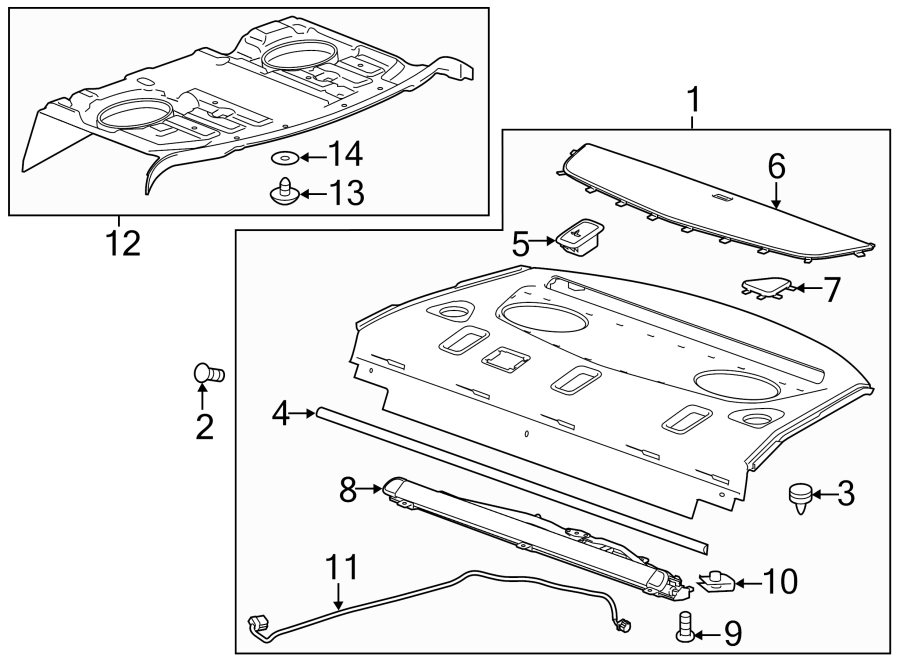 Diagram REAR BODY & FLOOR. INTERIOR TRIM. for your 2023 Cadillac XT4   