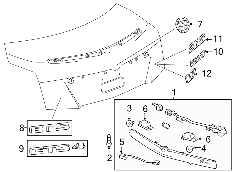 Diagram TRUNK LID. EXTERIOR TRIM. for your 2016 Chevrolet Spark  LT Hatchback 