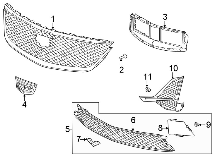 3Front bumper & grille.https://images.simplepart.com/images/parts/motor/fullsize/BK20037.png