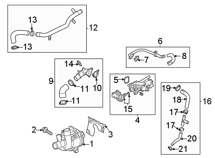 Diagram Water pump. for your 2019 Chevrolet Equinox   