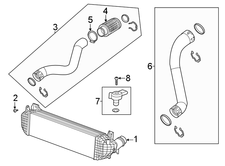 Diagram Intercooler. for your 1995 Chevrolet K2500  Base Standard Cab Pickup Fleetside 4.3L Chevrolet V6 A/T 