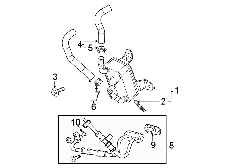 Diagram TRANS oil cooler. for your 2012 GMC Sierra 2500 HD 6.6L Duramax V8 DIESEL A/T RWD WT Standard Cab Pickup Fleetside 