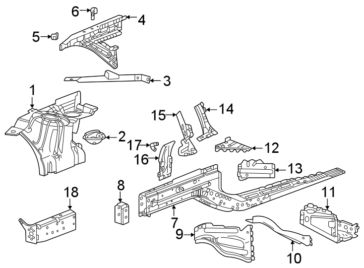 Diagram Fender. Structural components & rails. for your 2011 GMC Sierra 2500 HD 6.6L Duramax V8 DIESEL A/T RWD SLE Standard Cab Pickup 