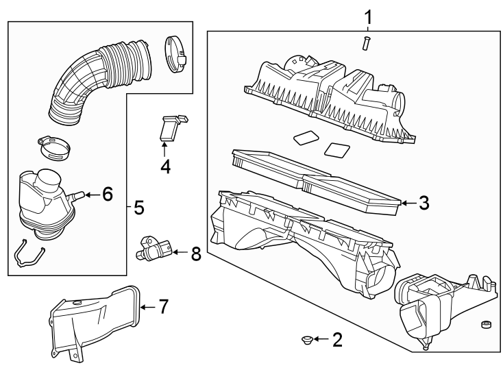 Diagram Air intake. for your 2018 Chevrolet Spark   