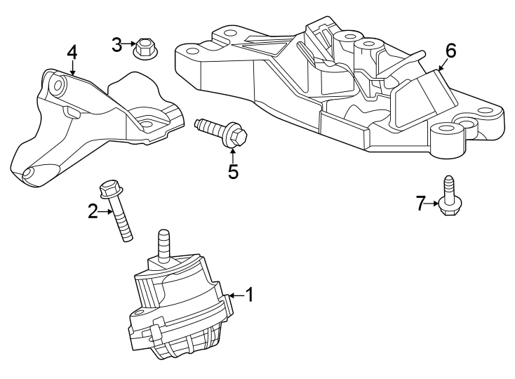 Diagram Engine & TRANS mounting. for your 2024 Chevrolet Suburban  LT Sport Utility  