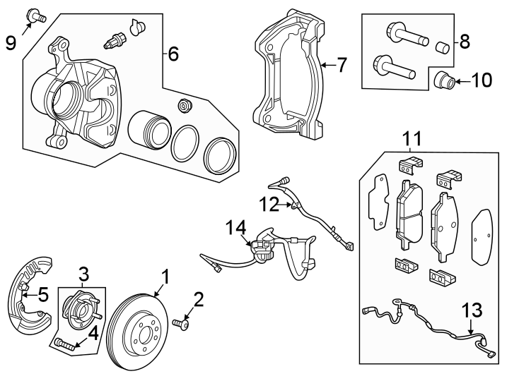 Diagram Front suspension. Restraint systems. Brake components. for your 2010 GMC Savana 2500   