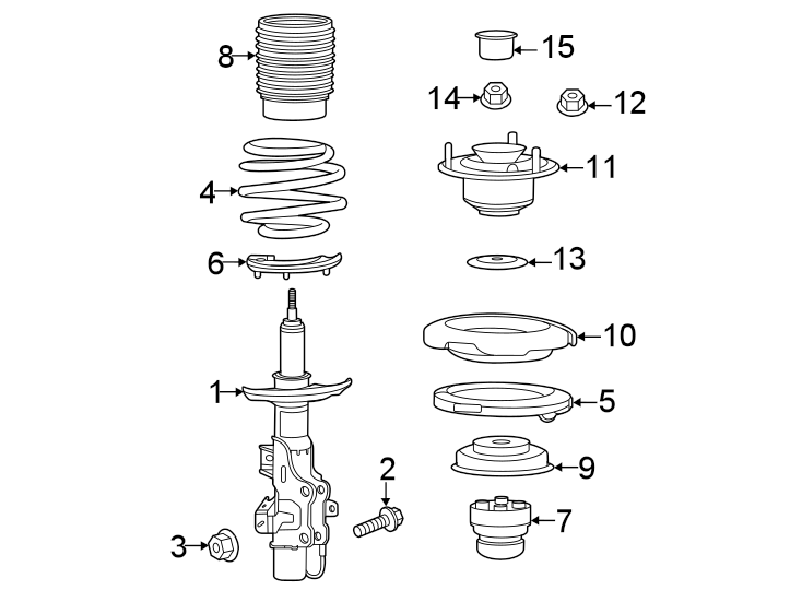 Diagram Front suspension. Struts & components. for your 2012 GMC Sierra 2500 HD 6.6L Duramax V8 DIESEL A/T RWD SLE Standard Cab Pickup 