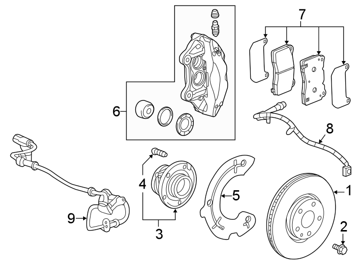 Diagram Front suspension. Brake components. for your 1988 Chevrolet Camaro   