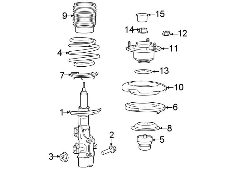 Diagram Front suspension. Struts & components. for your 2013 GMC Sierra 2500 HD  SLE Crew Cab Pickup Fleetside 