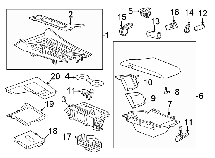 Diagram Center console. for your Cadillac ATS  