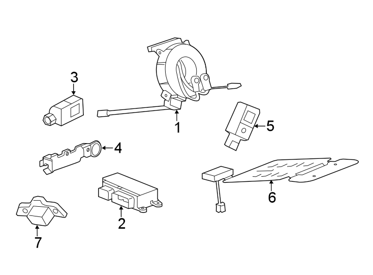 Diagram Restraint systems. Air bag components. for your 2021 Chevrolet Spark   