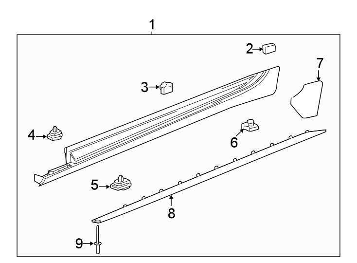 5Pillars. Rocker & floor. Exterior trim.https://images.simplepart.com/images/parts/motor/fullsize/BK20705.png